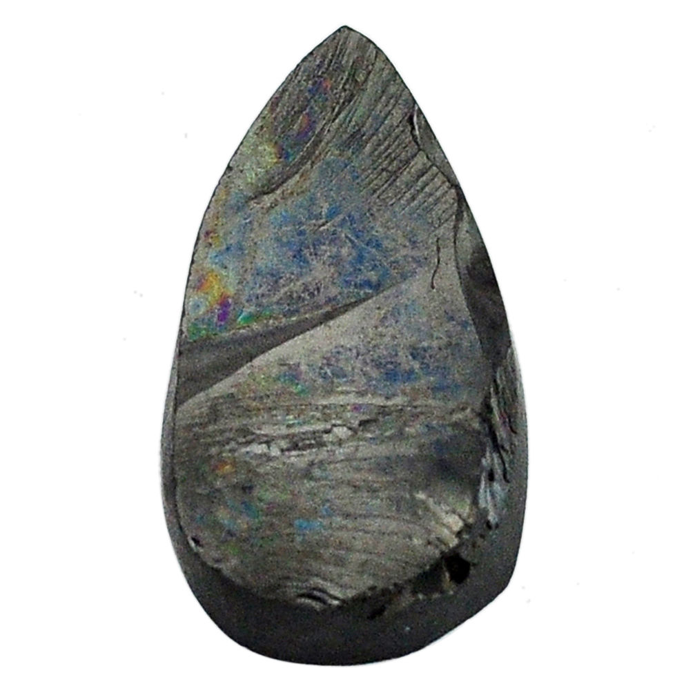Natural 8.45cts shungite black cabochon 22x11.5 mm pear loose gemstone s13922