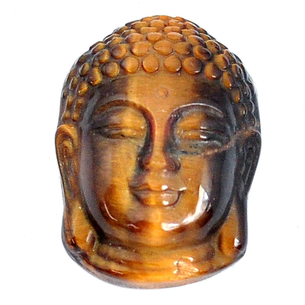 Natural 20.10cts tiger's eye brown 22x16 mm buddha face loose gemstone s10101