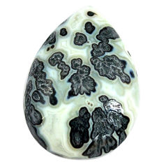 Natural 27.35cts tree agate white cabochon 28x20 mm pear loose gemstone s13198