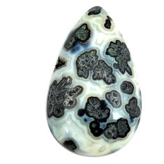 Natural 25.10cts tree agate white cabochon 30x17.5 mm pear loose gemstone s13200