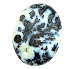 Natural 34.35cts tree agate white cabochon 30x22.5 mm oval loose gemstone s13193