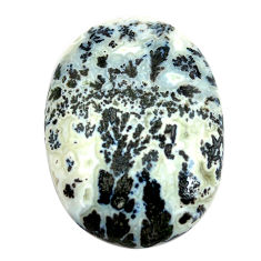 Natural 36.30cts tree agate white cabochon 32x23 mm oval loose gemstone s13192