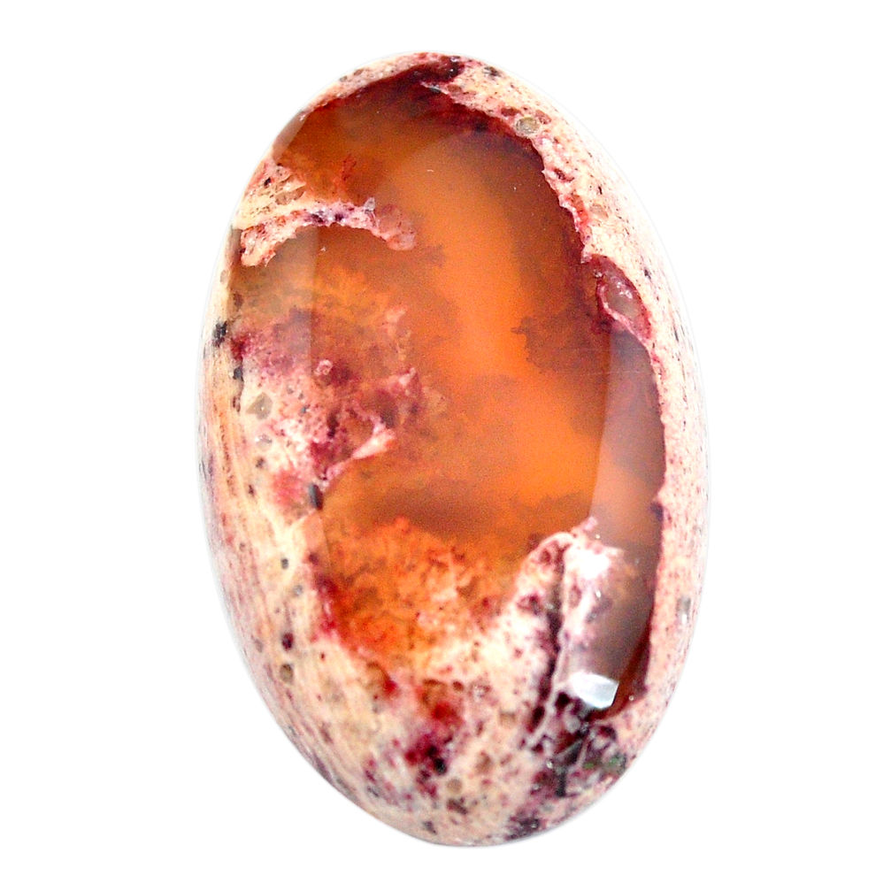 Premium natural 53.45cts mexican fire opal 38x23 mm loose gemstone s12446