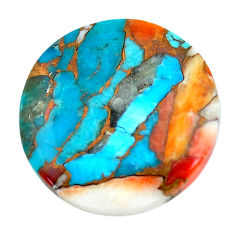 15.10cts spiny oyster arizona turquoise 21.5x21.5 mm round loose gemstone s12318