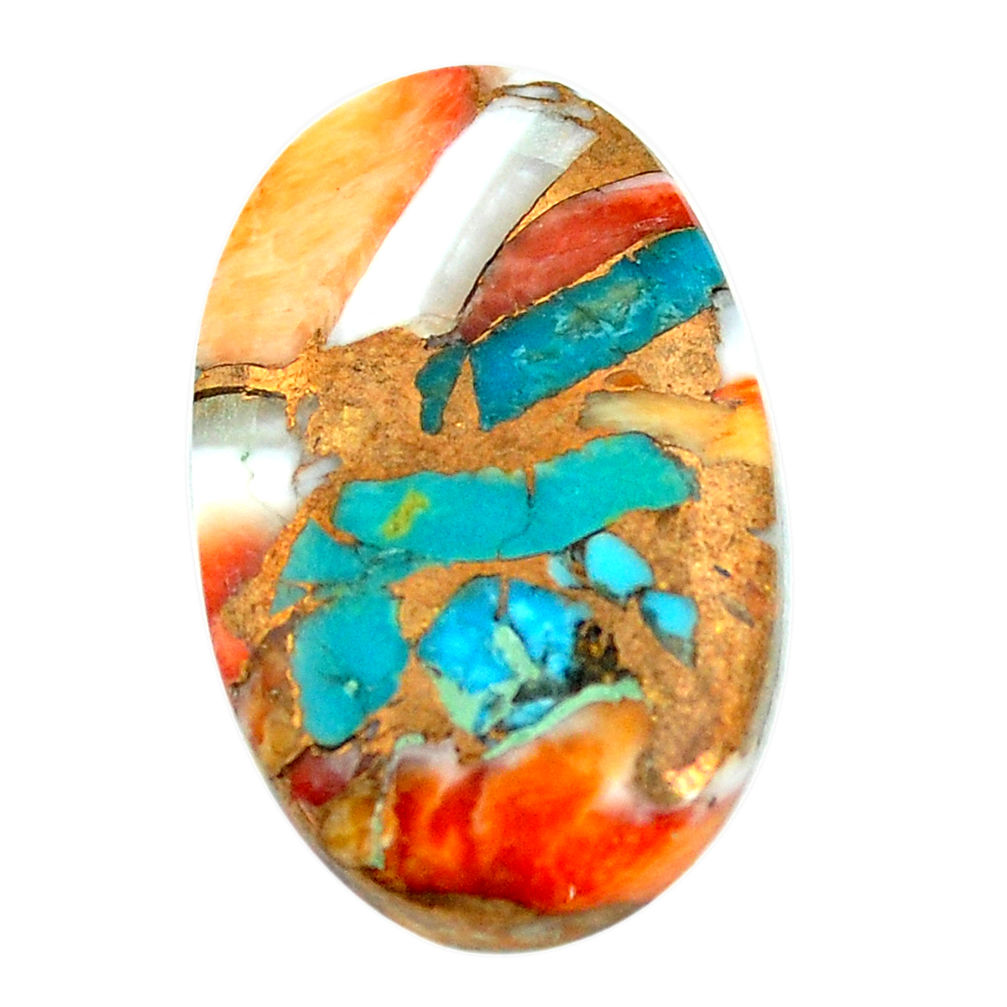 17.35cts spiny oyster arizona turquoise 26x16 mm oval loose gemstone s12338