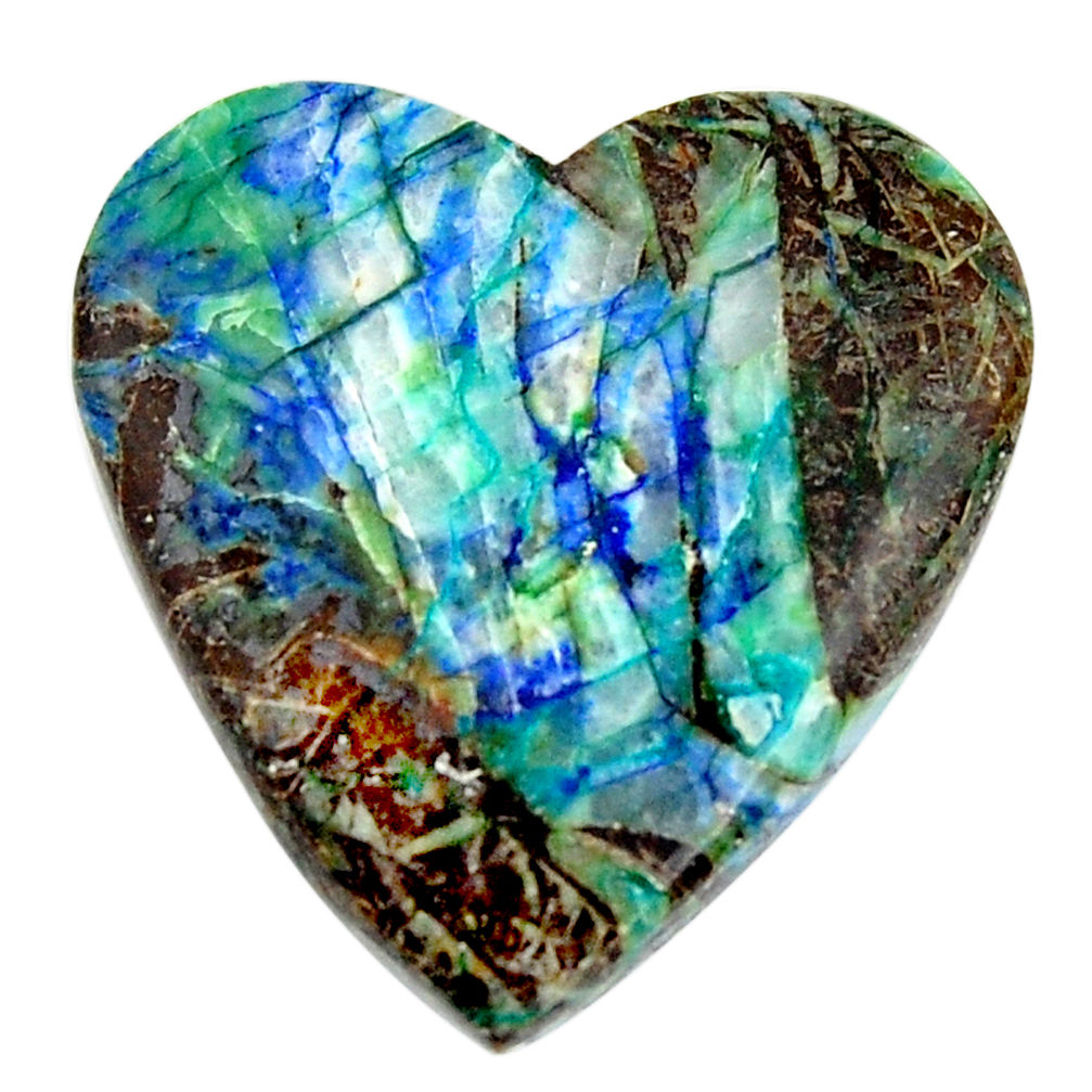  turquoise azurite blue 30x28 mm heart loose gemstone s15838