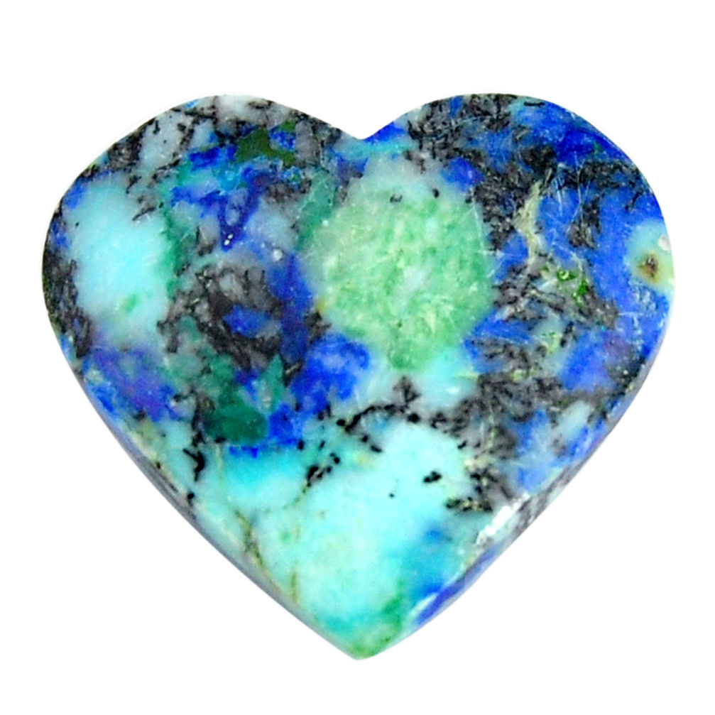  turquoise azurite blue 26x24 mm heart loose gemstone s15839