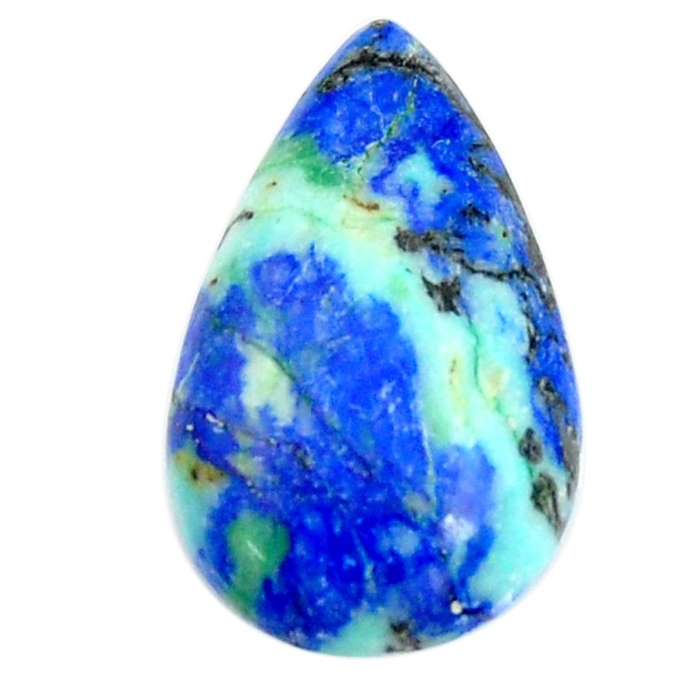  turquoise azurite cabochon 24x14 mm pear loose gemstone s15857