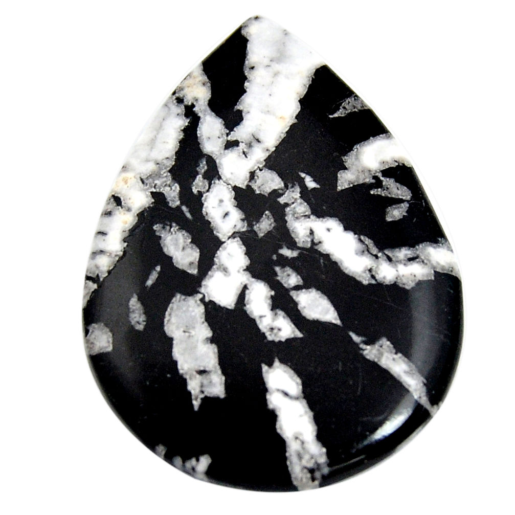  chrysanthemum black cabochon 45x32.5 mm loose gemstone s15935