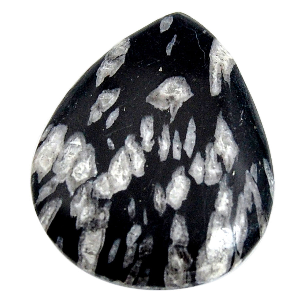  chrysanthemum black cabochon 31x24 mm loose gemstone s15955