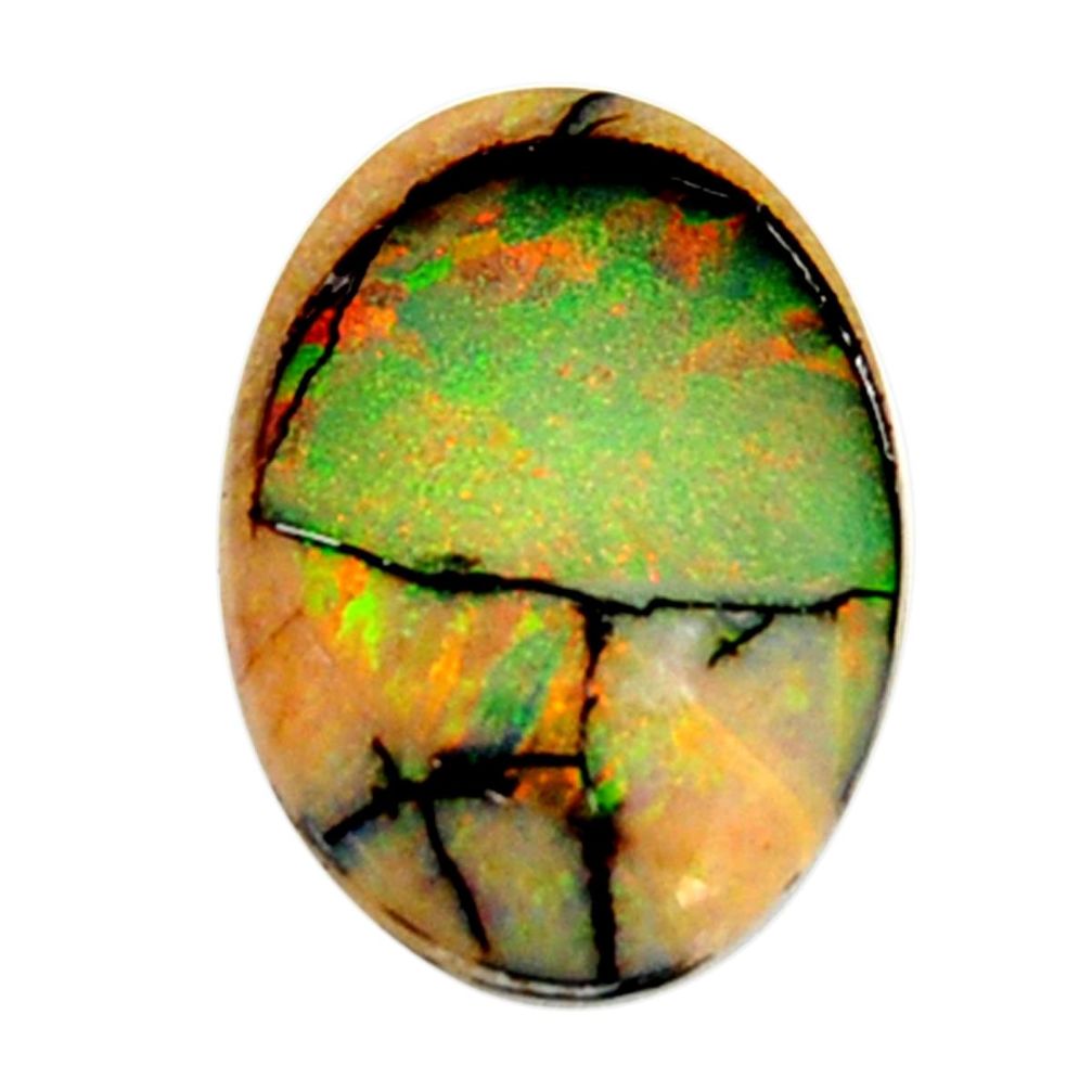 an fire opal green cabochon 22x15 mm oval loose gemstone s16039