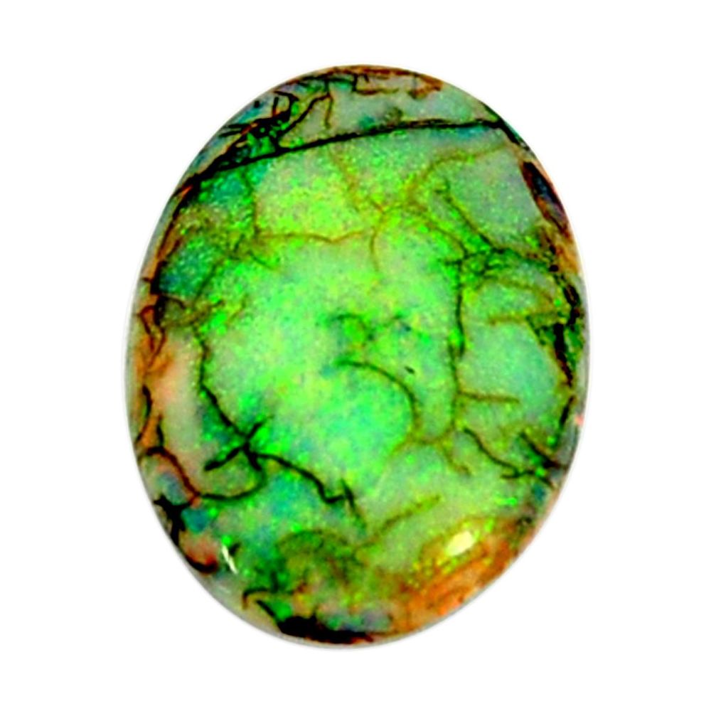 an fire opal green cabochon 20x15 mm oval loose gemstone s16040