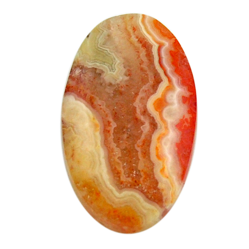 13.45ct mexican laguna lace agate cabochon 23.5x14mm oval loose gemstone s18837