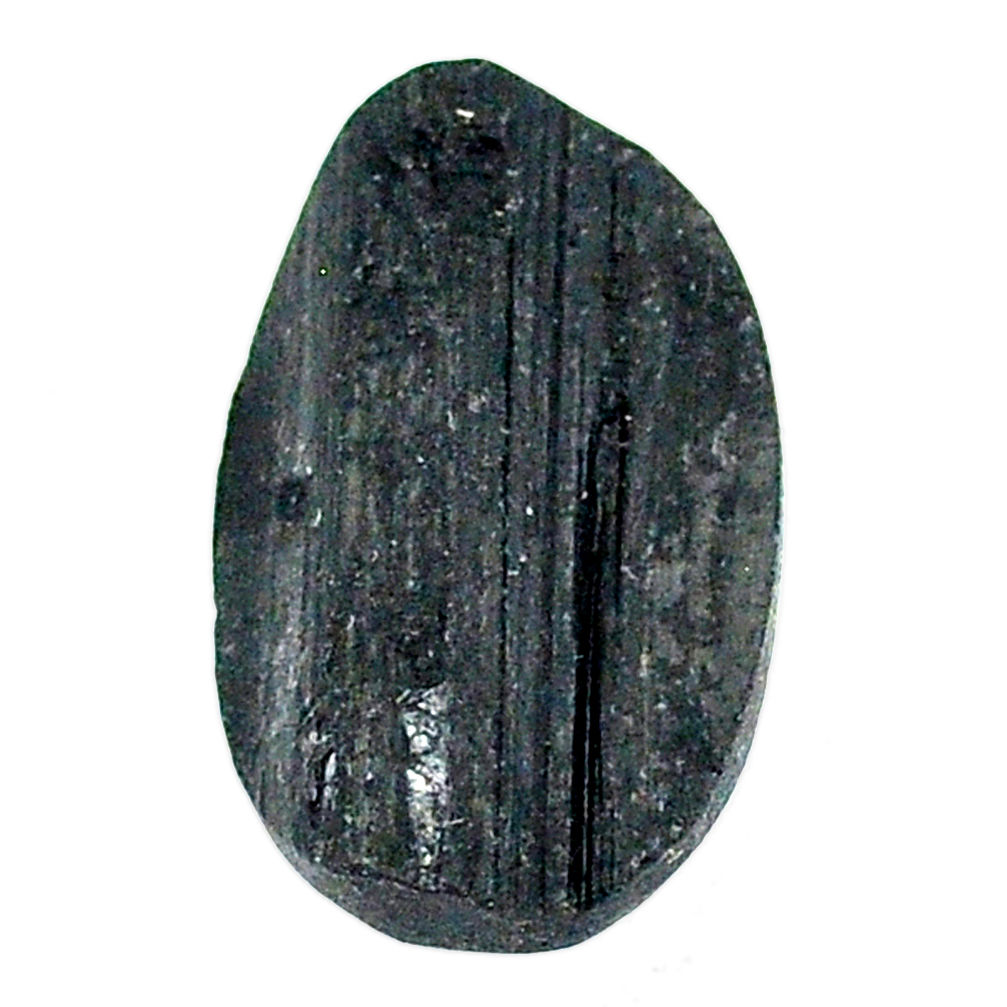 18.30ct raw black tourmaline protection stone 24x15mm oval loose gemstone s22534