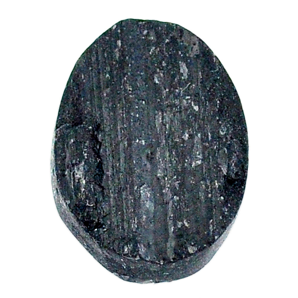 21.45ct raw black tourmaline protection stone 22x16mm oval loose gemstone s22530