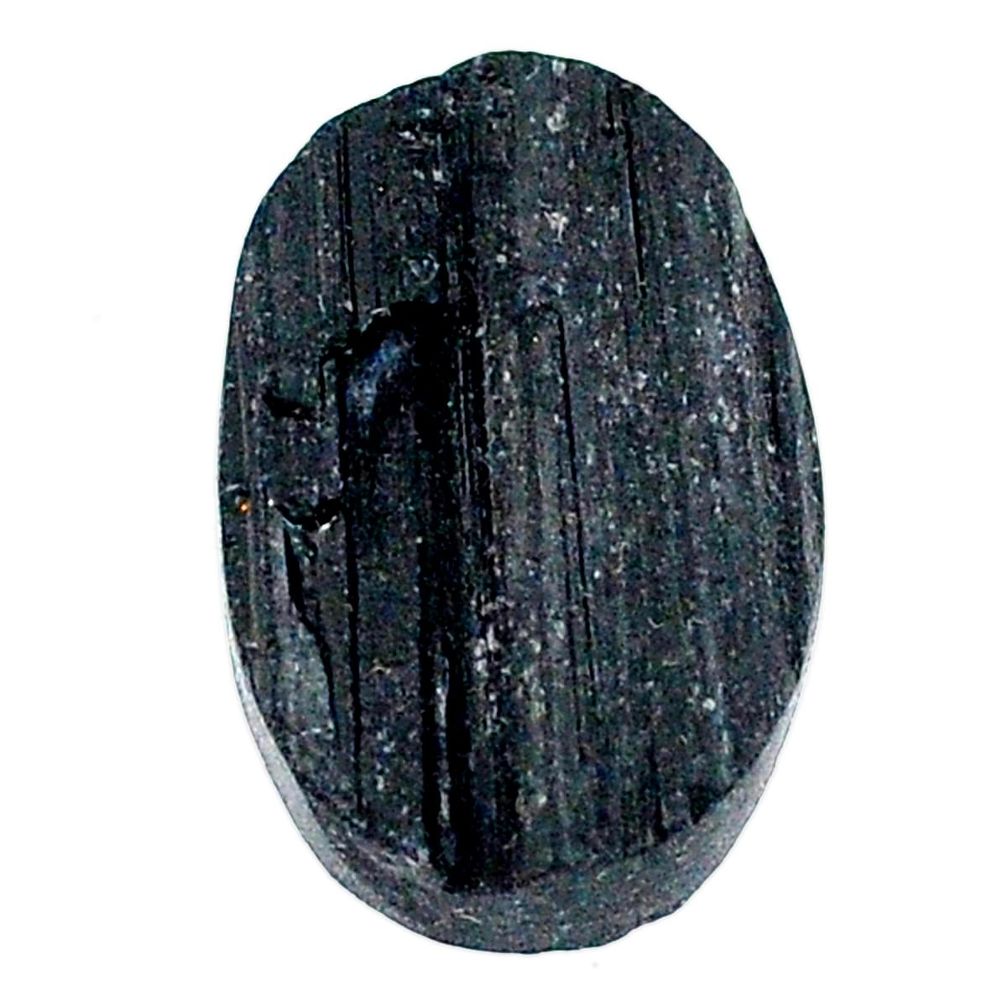 21.60ct raw black tourmaline protection stone 22x15mm oval loose gemstone s22527