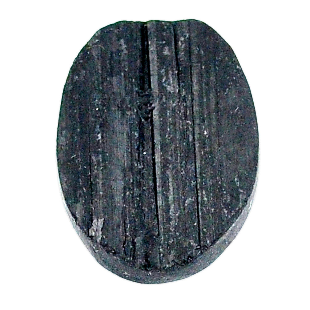 22.45ct raw black tourmaline protection stone 22x17mm oval loose gemstone s22531