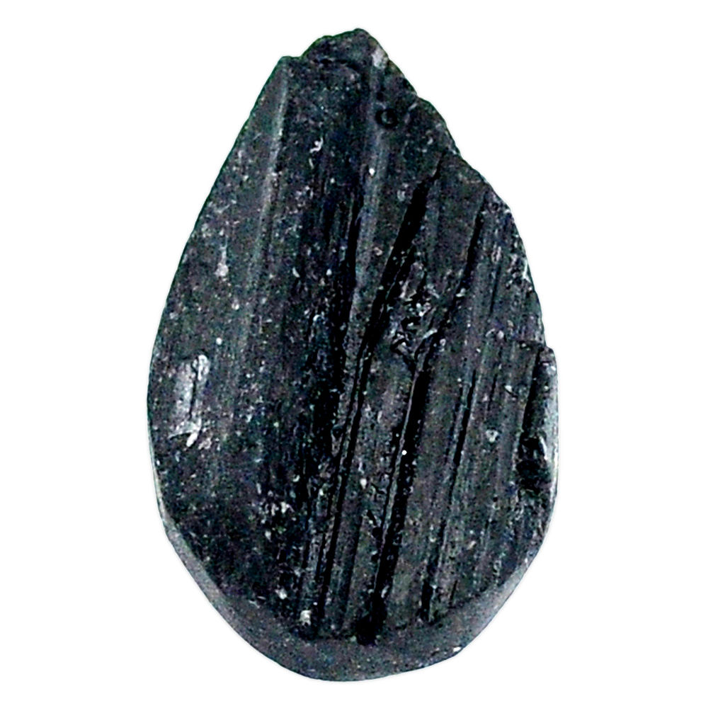 23.80ct raw black tourmaline protection stone 26x15mm pear loose gemstone s22529