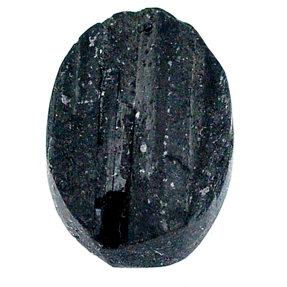 24.25cs raw black tourmaline protection stone 22x17mm oval loose gemstone s22540