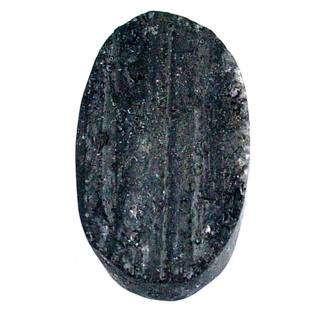 24.80c raw black tourmaline protection stone 24x14mm oval loose gemstone s22523