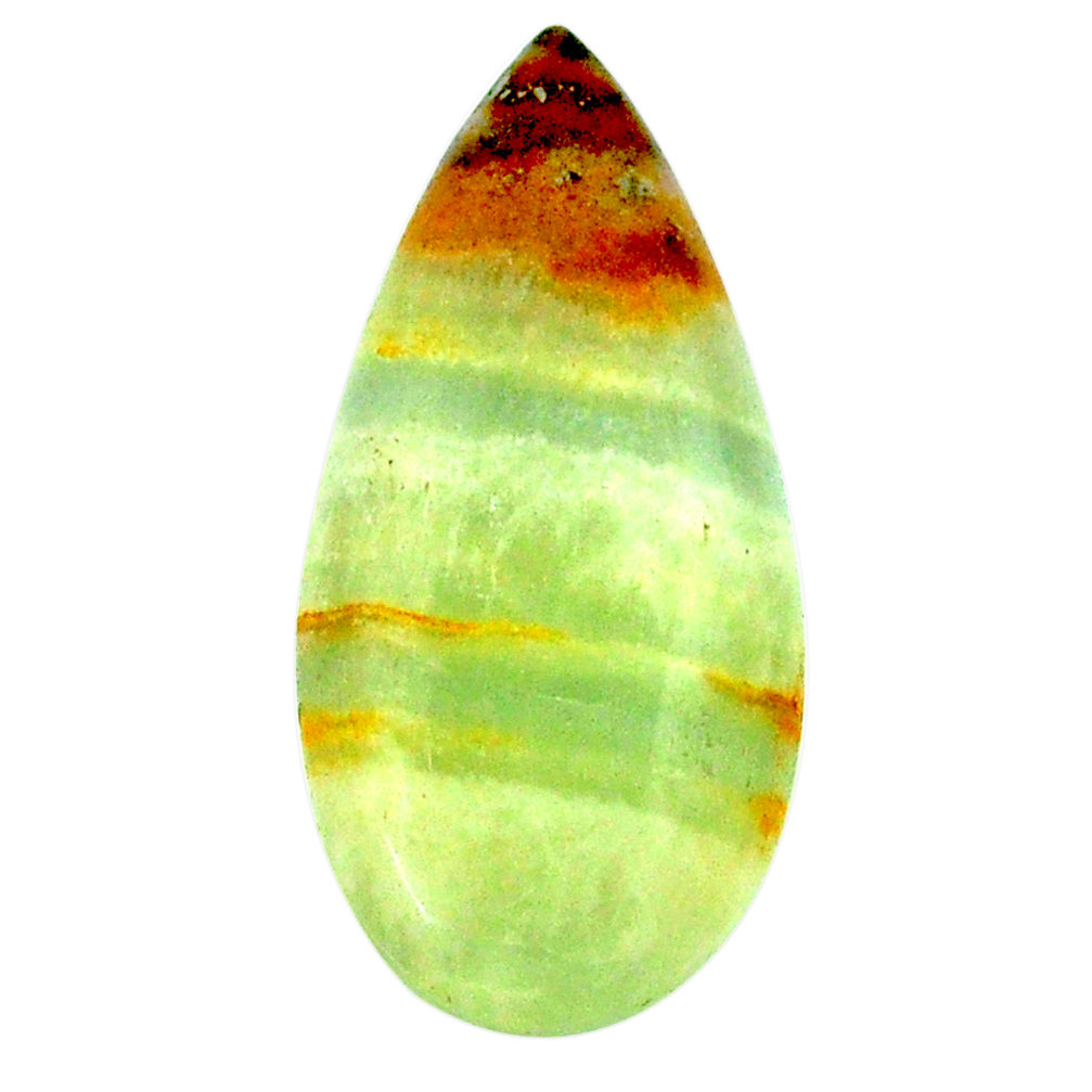 15.10cts aquatine lemurian calcite cabochon 29x13 mm pear loose gemstone s24269