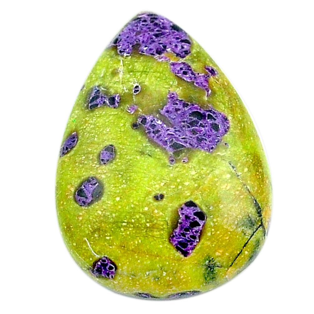 18.40cts atlantisite stichtite-serpentine 26x17.5 mm pear loose gemstone s24387