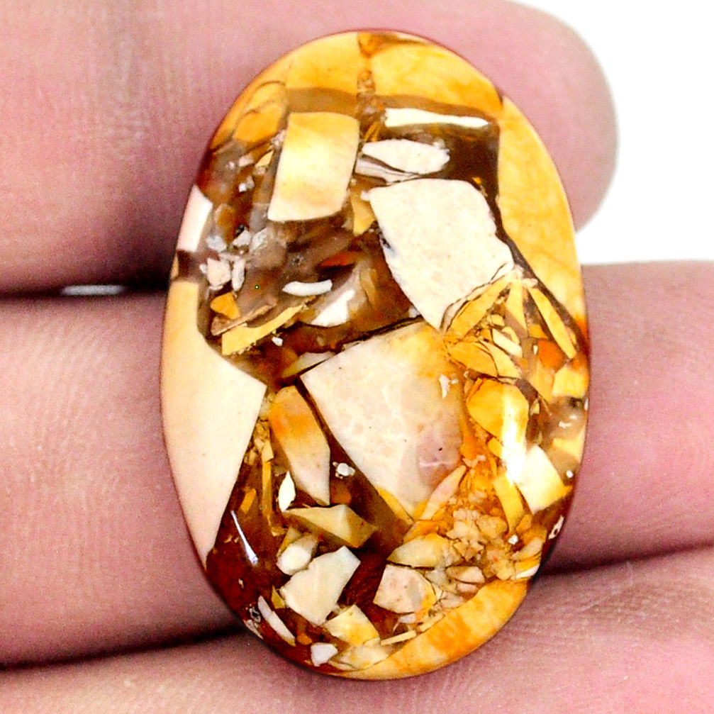 26.40cts brecciated mookaite (australian jasper) 31x20 mm loose gemstone s20856