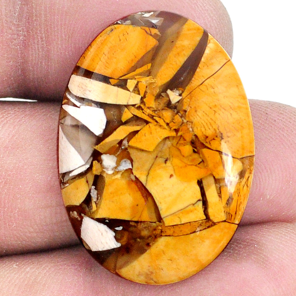 22.25cts brecciated mookaite (australian jasper) 31x22 mm loose gemstone s20860