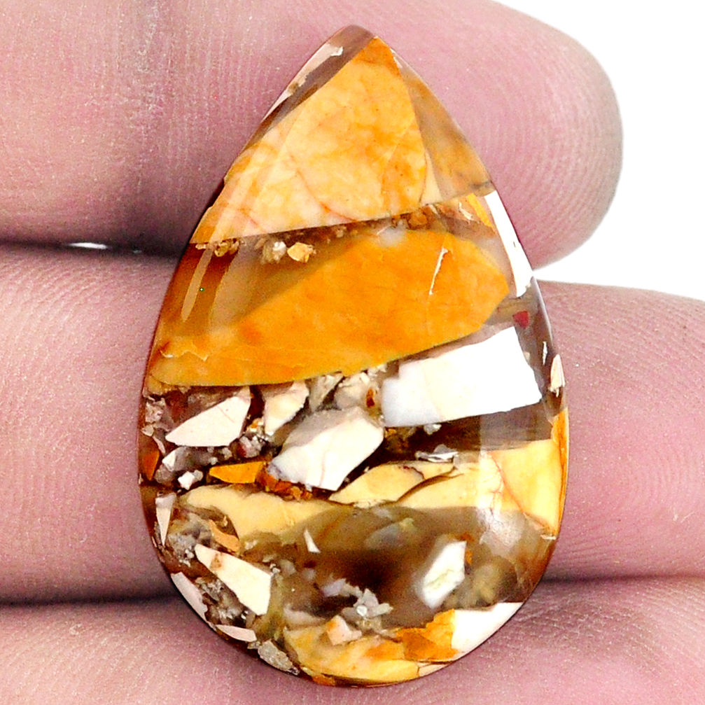 24.35cts brecciated mookaite (australian jasper) 32.5x21mm loose gemstone s20842