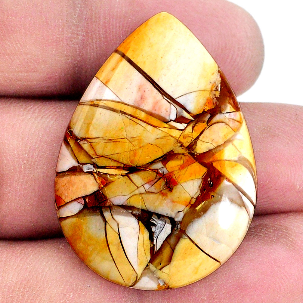 28.15cts brecciated mookaite (australian jasper) 35x25 mm loose gemstone s20841