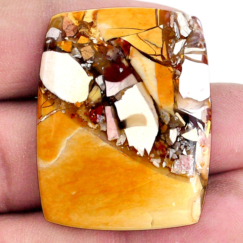 42.35cts brecciated mookaite (australian jasper) 35x28 mm loose gemstone s20844