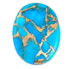 18.10cts copper turquoise blue cabochon 27x20 mm oval loose gemstone s26038