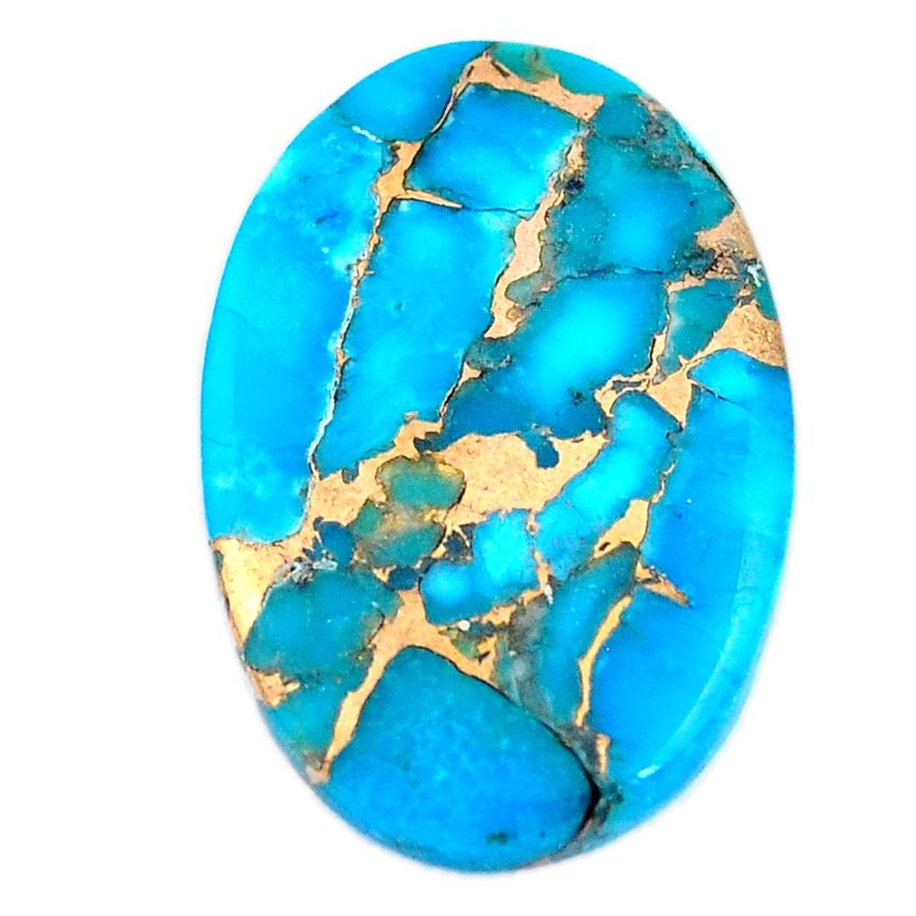 20.15cts copper turquoise blue cabochon 28x19 mm oval loose gemstone s26021