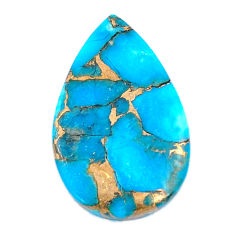 21.30cts copper turquoise blue cabochon 31x19 mm oval loose gemstone s26033