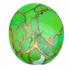 12.40cts copper turquoise green cabochon 21x16.5 mm oval loose gemstone s28714