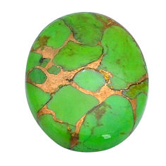 12.15cts copper turquoise green cabochon 22x16 mm oval loose gemstone s28716
