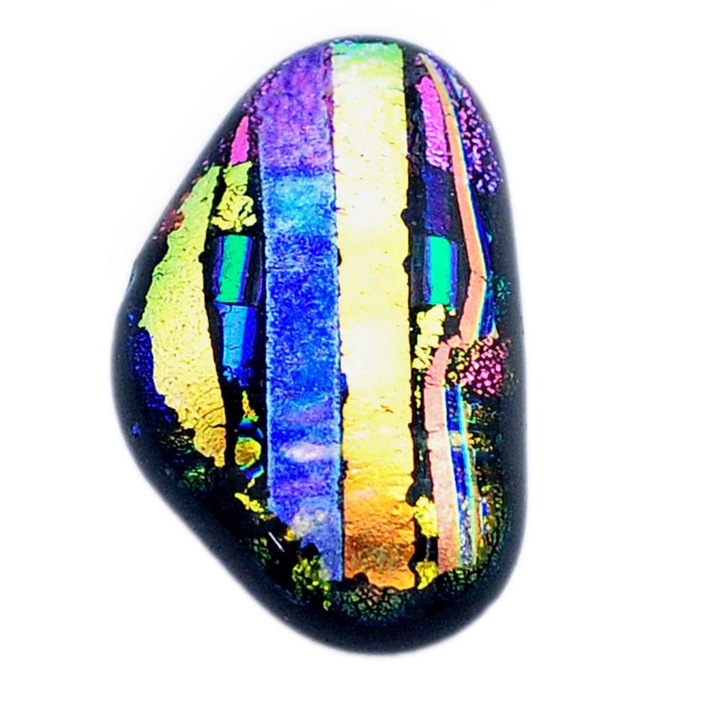 22.95cts dichroic glass multicolor cabochon 27x17 mm fancy loose gemstone s27559