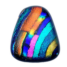 42.95cts dichroic glass multicolor cabochon 30x24 mm fancy loose gemstone s27555