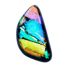 25.15cts dichroic glass multicolor cabochon 32x16 mm fancy loose gemstone s27549
