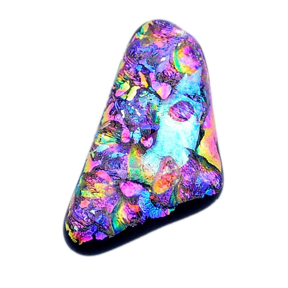 25.30cts dichroic glass multicolor cabochon 33x17 mm fancy loose gemstone s27546