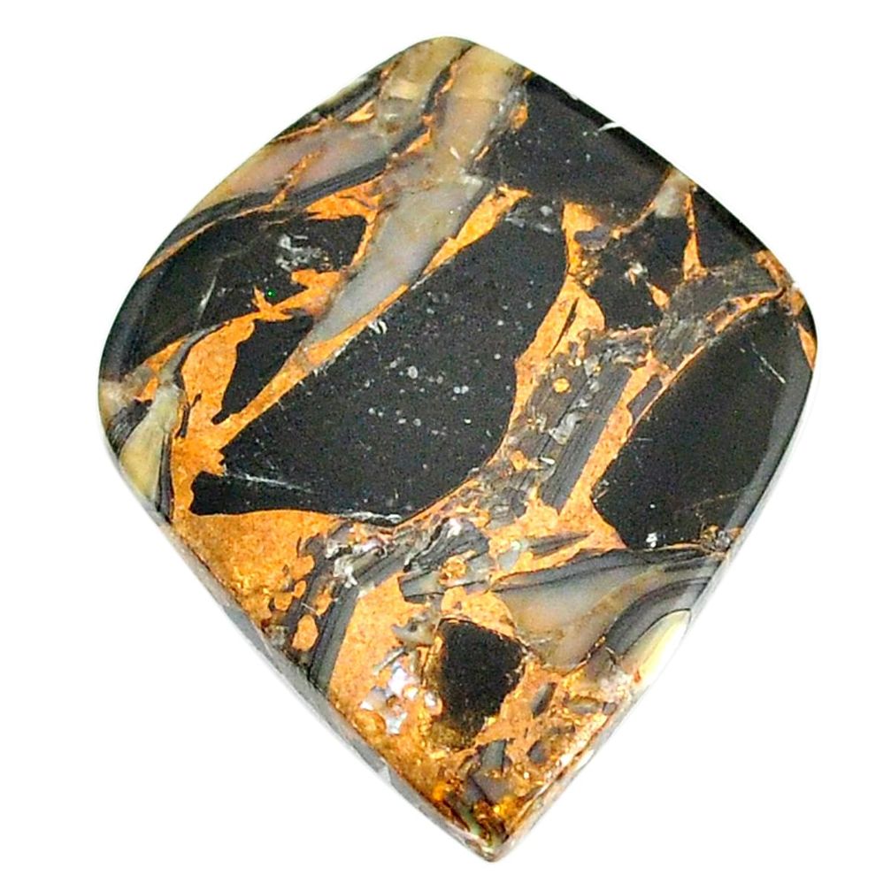 20.10cts gold pyrite obsidian black 32x26 mm fancy loose gemstone s21629