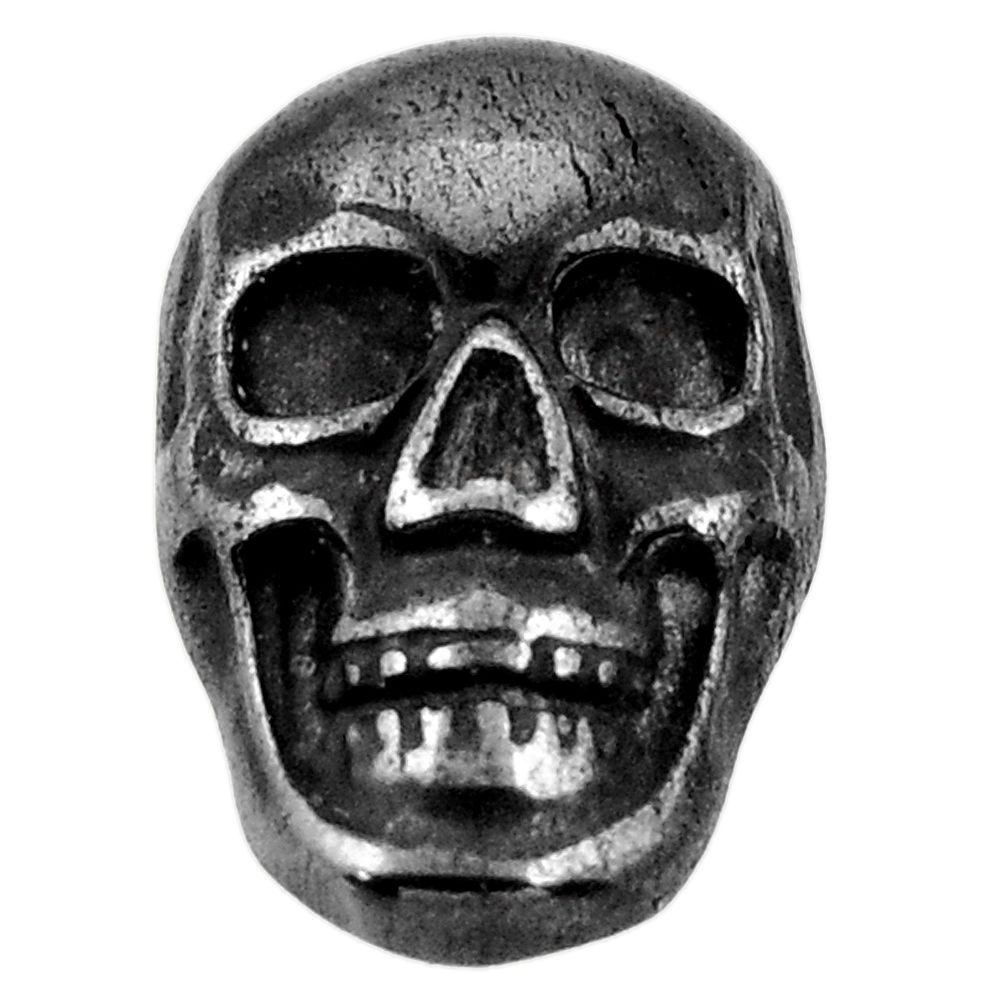 12.40cts gun metal metalic carving 17.5x11.5 mm skull loose gemstone s18166