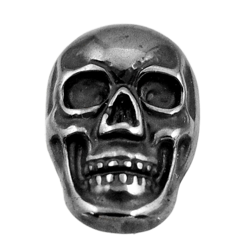 16.30cts gun metal metalic carving 17.5x12 mm fancy skull loose gemstone s18170