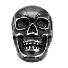 16.30cts gun metal metalic carving 18x12 mm fancy skull loose gemstone s18168