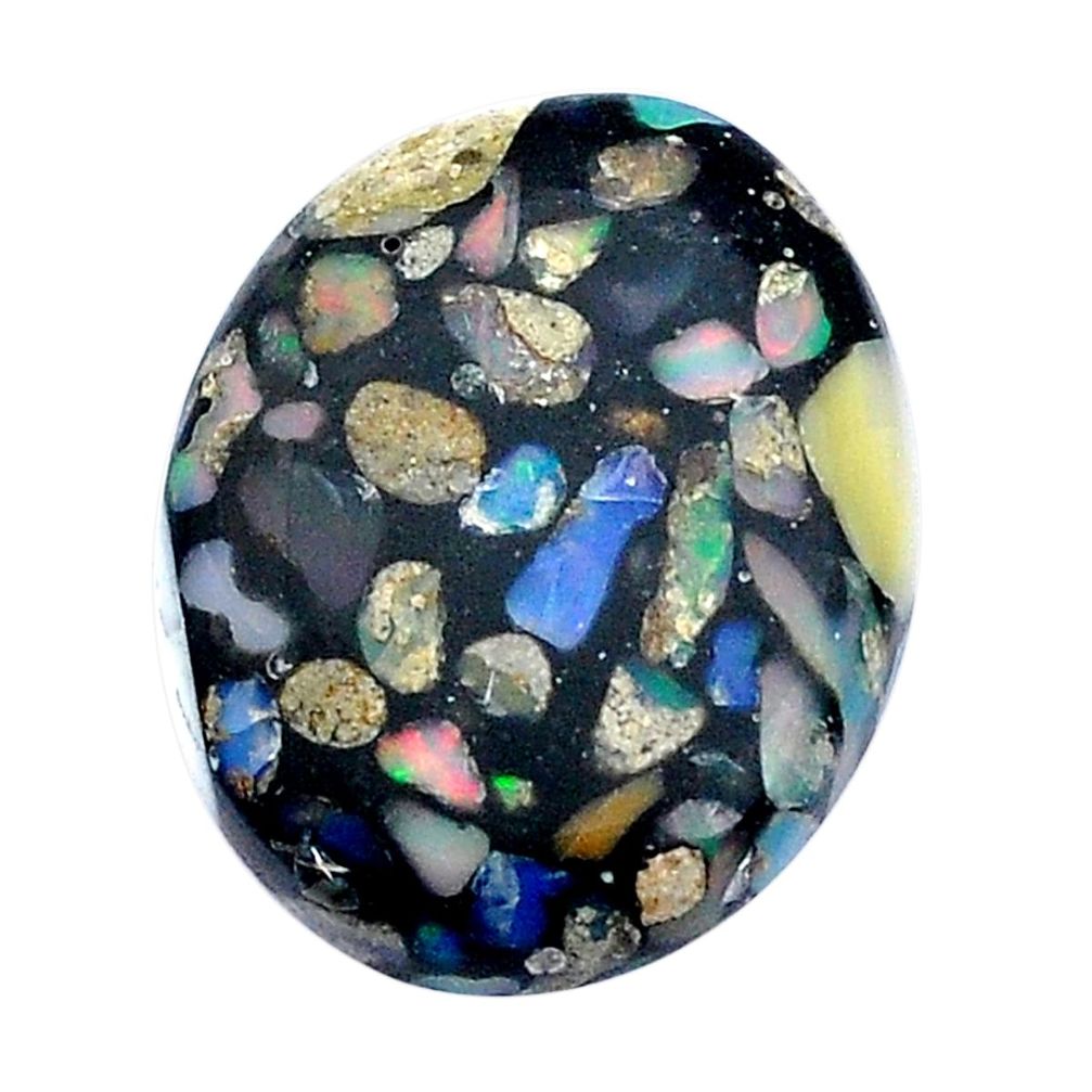 12.85cts matrix ethiopian opal 25x20 mm oval loose gemstone s28351