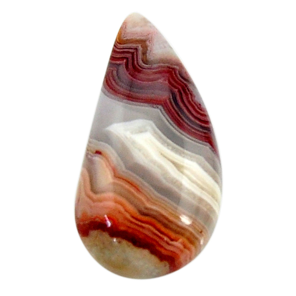 8.10cts mexican laguna lace agate cabochon 22x11 mm pear loose gemstone s18840