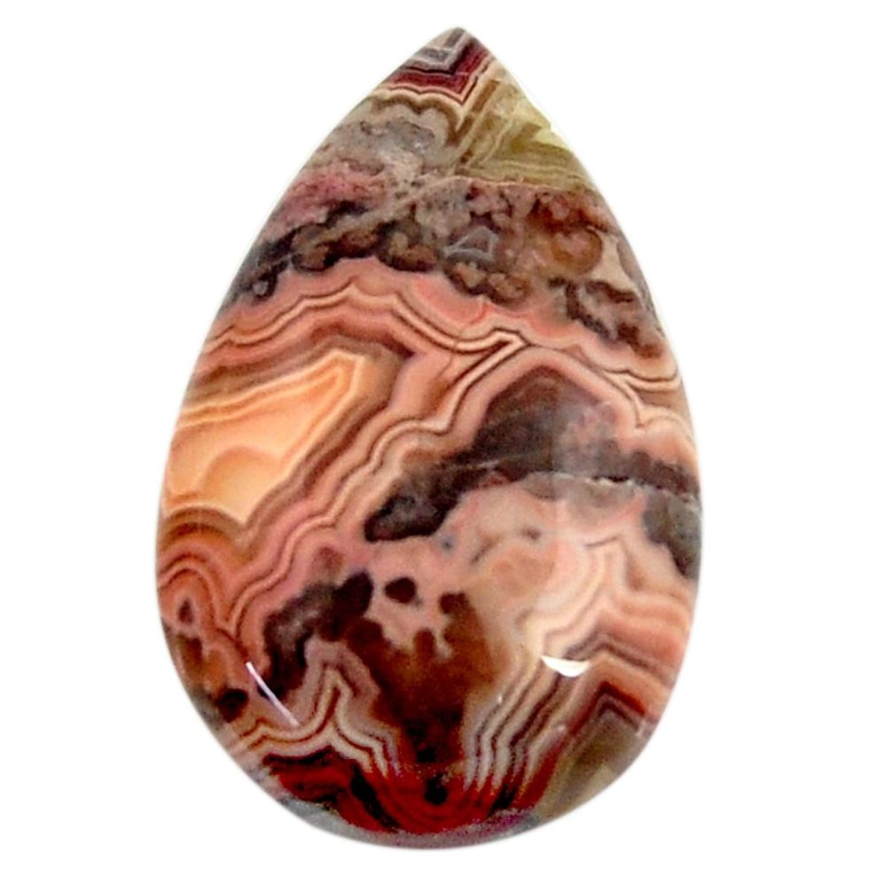 14.45cts mexican laguna lace agate cabochon 23x14 mm pear loose gemstone s18828