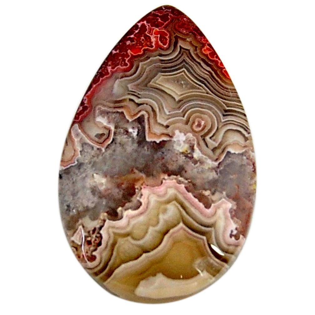16.30cts mexican laguna lace agate cabochon 25x15mm pear loose gemstone s18826