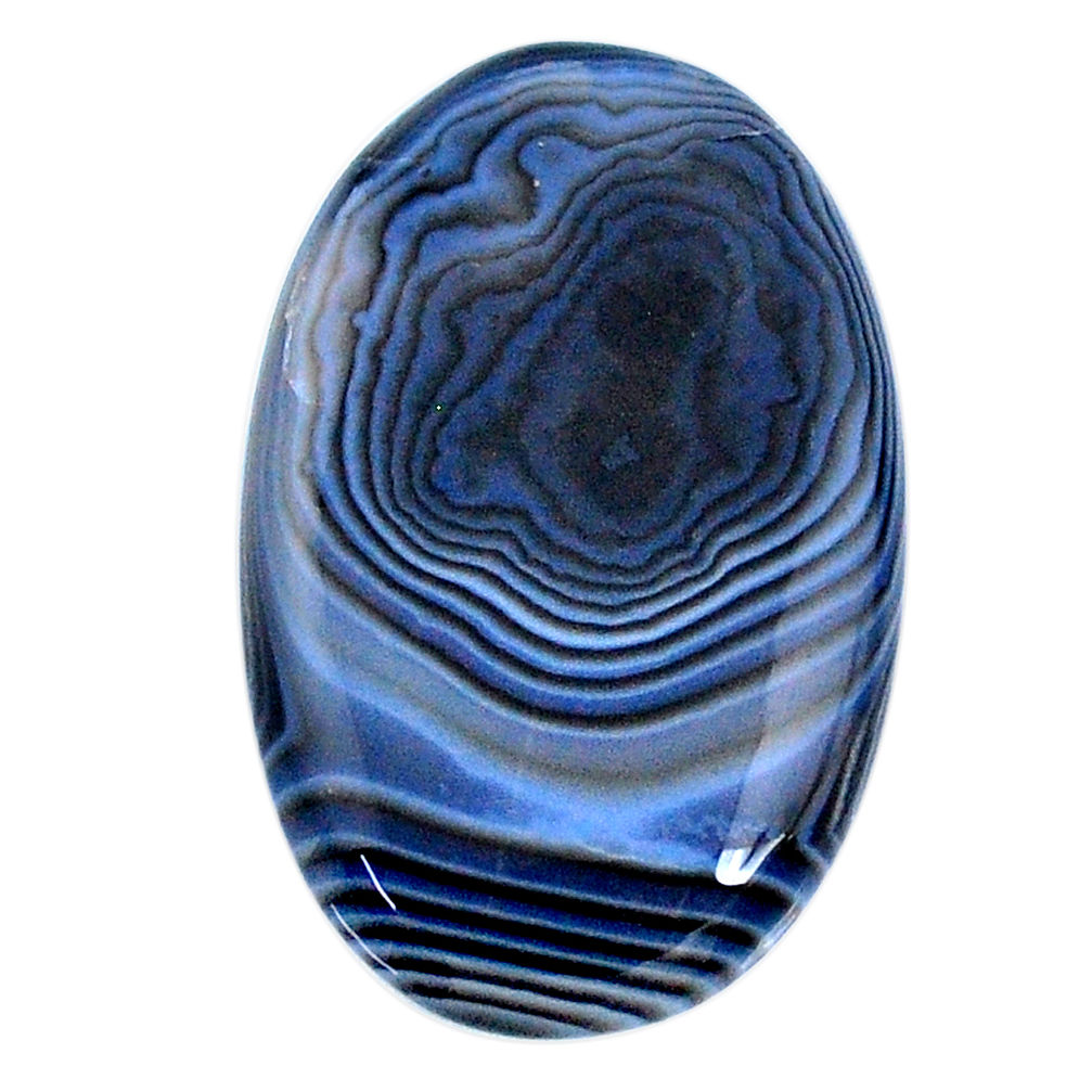 Natural 40.65ct botswana agate black cabochon 36x23mm oval loose gemstone s21088