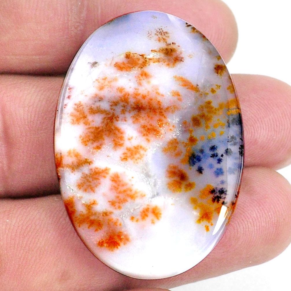 Natural 53.15c scenic russian dendritic agate 40x27mm oval loose gemstone s21101